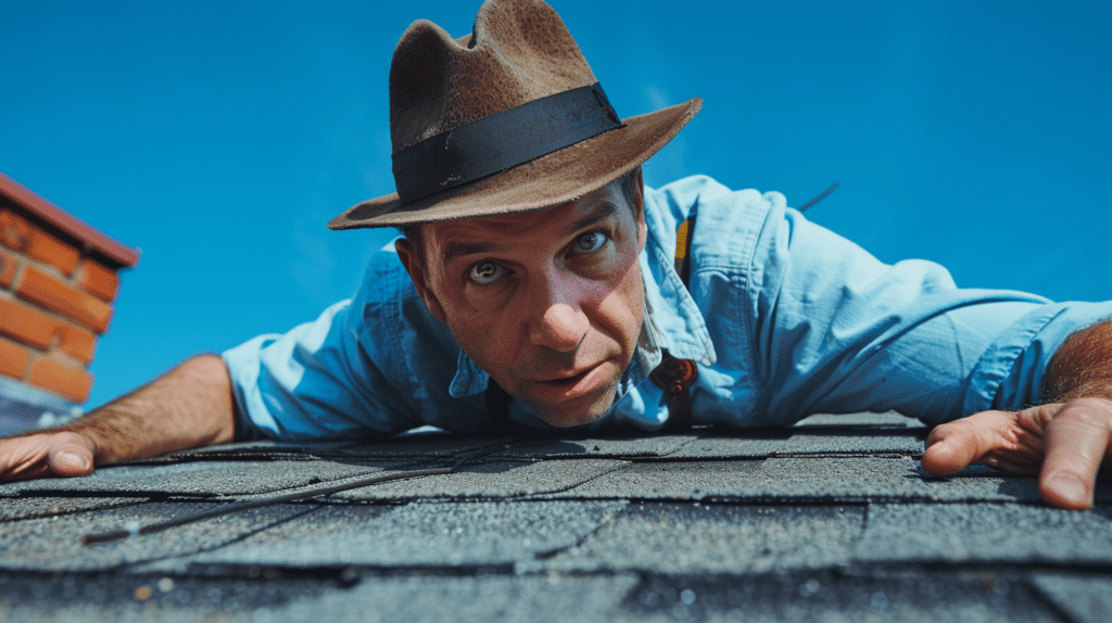 Ernest on the roof