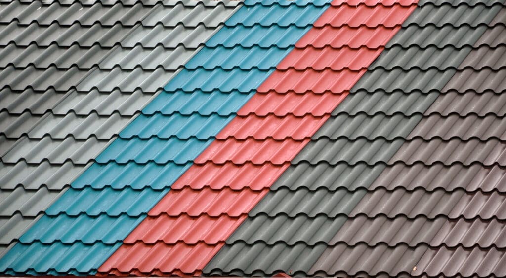 Multi-colored shingles on roof