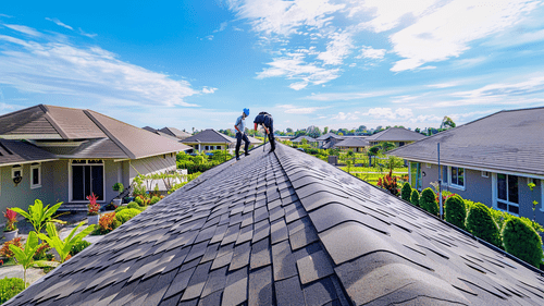 New shingles installed on residential roof