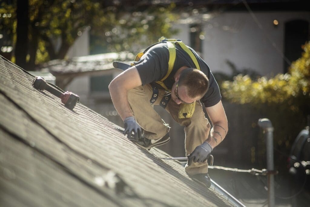 Eternal Roofing team expertly installing a new roof in Beecave, TX, showcasing quality and style.